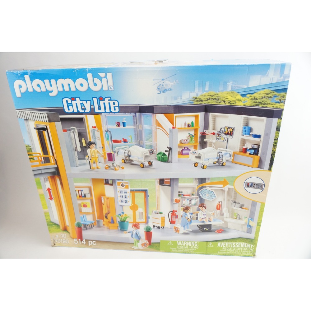 Playmobil City Life Large Hospital 70190 Playset EUC Incomplete + Extras + Box - Picture 6 of 7